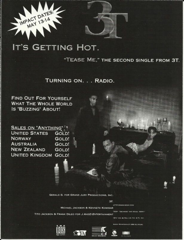 Michael Jackson 3T Tease me Trade Ad POSTER for 3t CD  