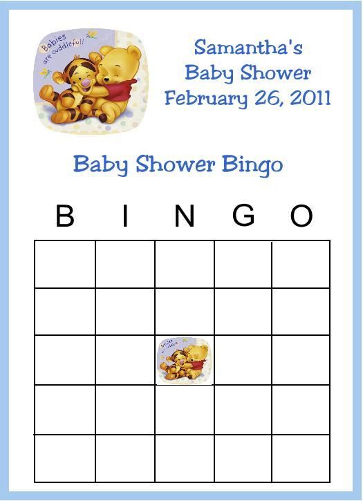 Pooh Bingo Baby Shower Game On Popscreen