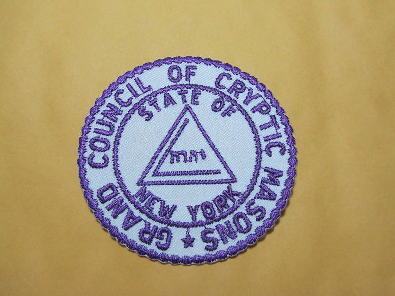 Grand Council of Cryptic Masons   State of NY Patch  