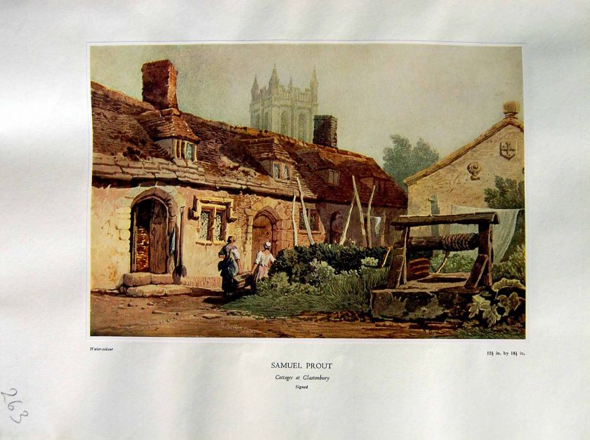   1937 Nettlefold Grundy Water Colour Cottages Glastonbury Samuel Prout