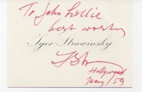 IGOR STRAVINSKY original autograph w/ free items  