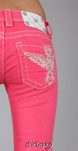 Miss Me Jeans Capris Rhinestone Floating Wing Melon Crop Pant 