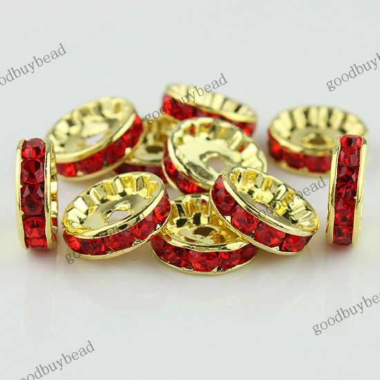 CRYSTAL GOLD SPACER LOOSE BEADS JEWELRY FINDINGS WHOLESALE 12MM  