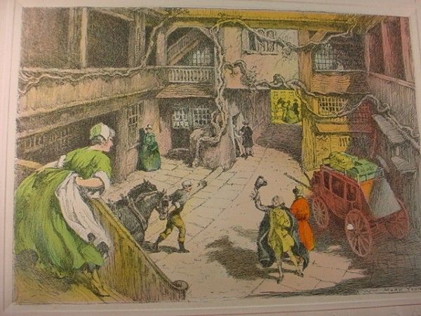 Vintage MARK YOUNG Etching COLORED Print NAPOLEONIC AGE  