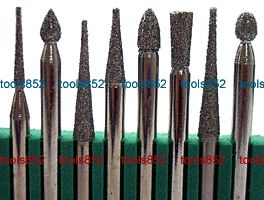 60 pcs Diamond Bur Glass Rock Bit 1/8 fits Dremel 0304  