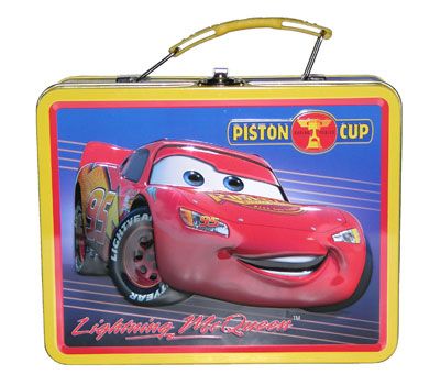 Disney Cars Lightning Mcqueen School Metal Lunch Box NW  