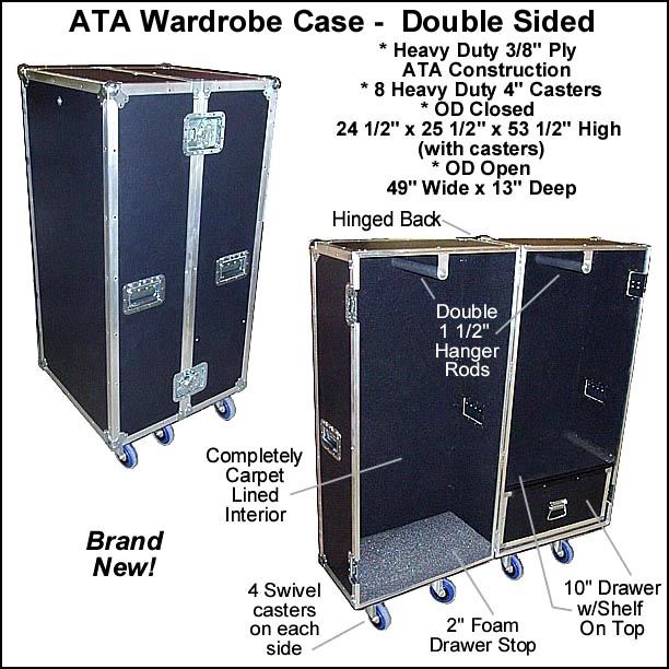 WARDROBE ATA CASE   HEAVY DUTY TRUNK   DOUBLE SIDED  