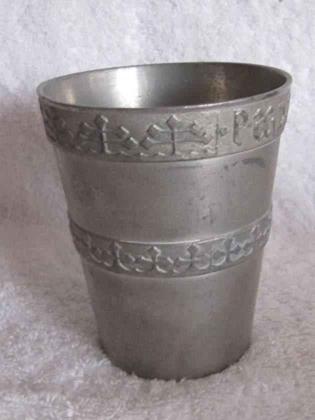 Antique 1900 Eduard Scholl Zinn Pewter Angle Touch Mark Tumbler 