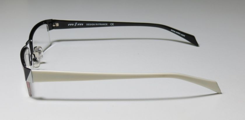 NEW ALAIN MIKLI 753 52 19 143 BLACK/WHITE SEMI RIM EYEGLASS/GLASSES 