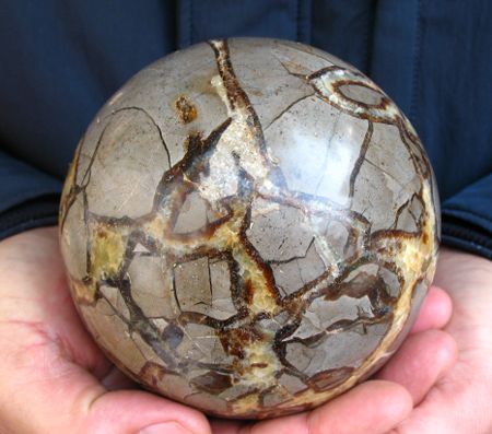 0lb RARE septarian nodule FOSSIL CRYSTAL SPHERE BALL  