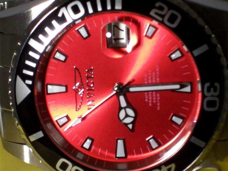 Invicta Pro Diver Automatic Red Dial Watch New 0998  