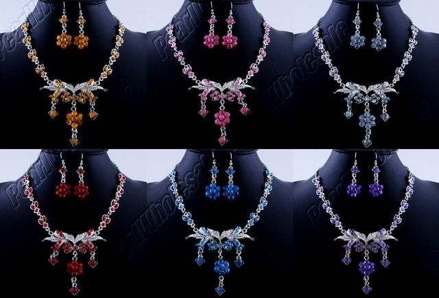 Wholesale 36sets(6style) acryl & alloy necklace earring sets