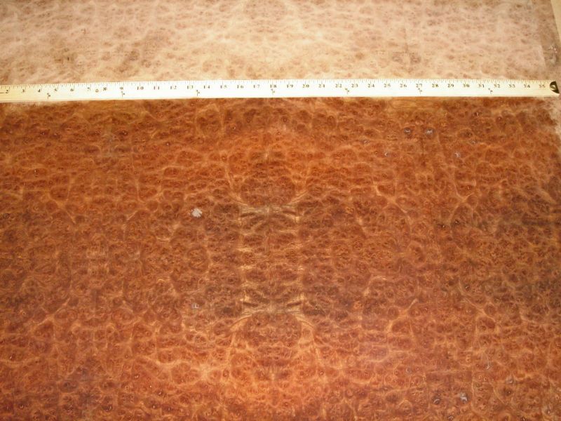 Carpathian Elm Burl wood veneer 36 x 62 AAAAA grade with paper 