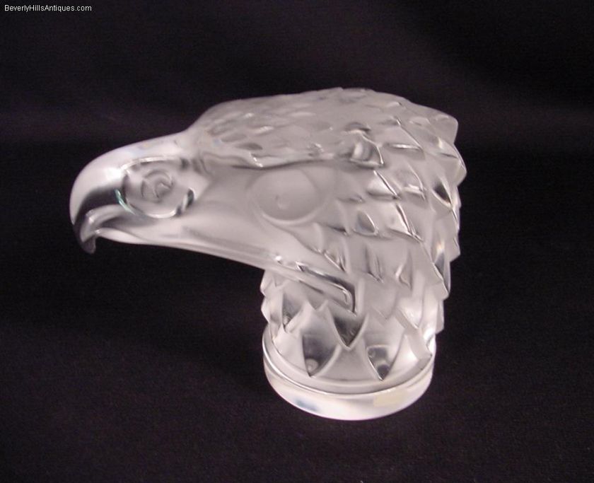 Beautiful Lalique Eagles Head Paperweight MSRP $1185.00  