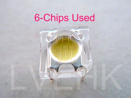 10p 5mm 0.5W 6 Chips White Flux LED LAMP LIGHT 55Kmcd  