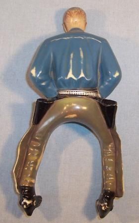 VINTAGE MID CENTURY HARTLAND TOY COWBOY /RIDER~BLUE SHIRT~8 1/4 TALL 