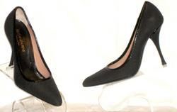 NIB YVES ST LAURENT YSL BLACK BENARES SHOES PUMPS 37  