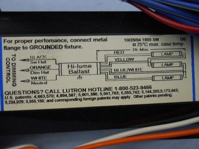 LUTRON FDB 4827 120 3 120V .82A DIMMING BALLAST, NNB  