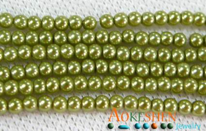 Wholesale Round Glass Faux Pearl Loose Beads 3mm BDD  