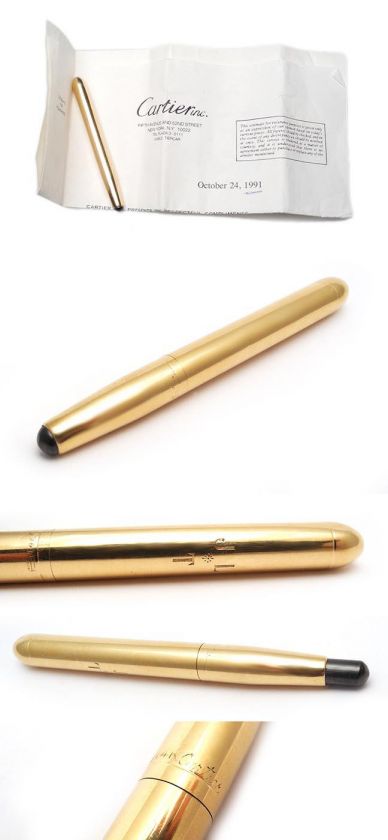 Cartier Mechanical Pencil Solid 14K Yellow Gold, Monogrammed JLT