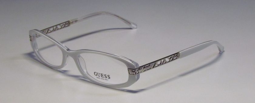 NEW GUESS 1502 51 16 135 RX WHITE/SHINY SILVER EYEGLASSES/GLASSES 