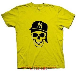 NEW YORK   Skull   YANKEES   La Coka Nostra   T Shirt  