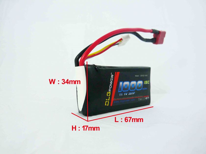 RC Battery 15C 25C 1000mAh 11.1V High Discharg LiPo 3S  