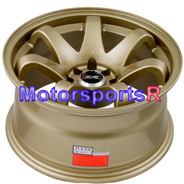 16 8 16x8 XXR 522 Gold Concave Rims Wheels Stance 4x100 90 95 00 05 