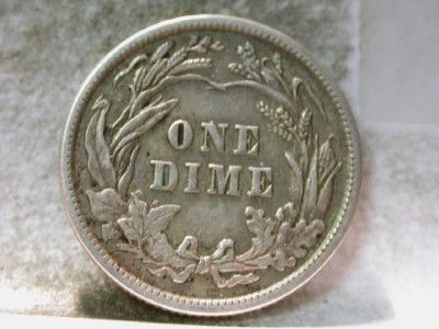 1912 XF SILVER BARBER DIME 99c N/R ID#P554  