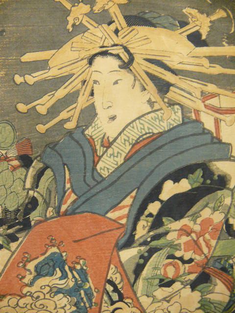 Antique EDO HANGA Woodcut print by Yoshifuji V365  