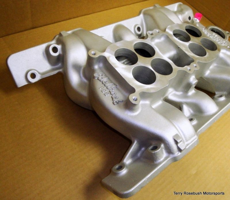 Edelbrock Nostalgia Pontiac P22 Dual Quad Intake for 1961 64 389 421ci 