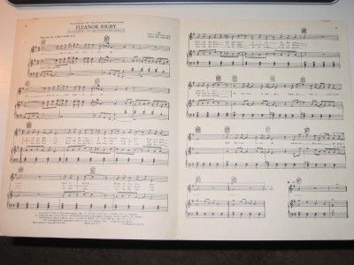 THE BEATLES Eleanor Rigby Sheet Music 1966  