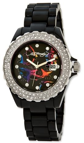 Ladies Ed Hardy Roxxy Black Watch NIB COOL  