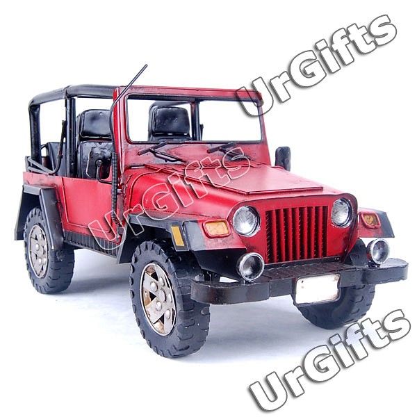   Made Metal Art Bar Decor 116 Jeep Wrangler Rubicon Model RED  