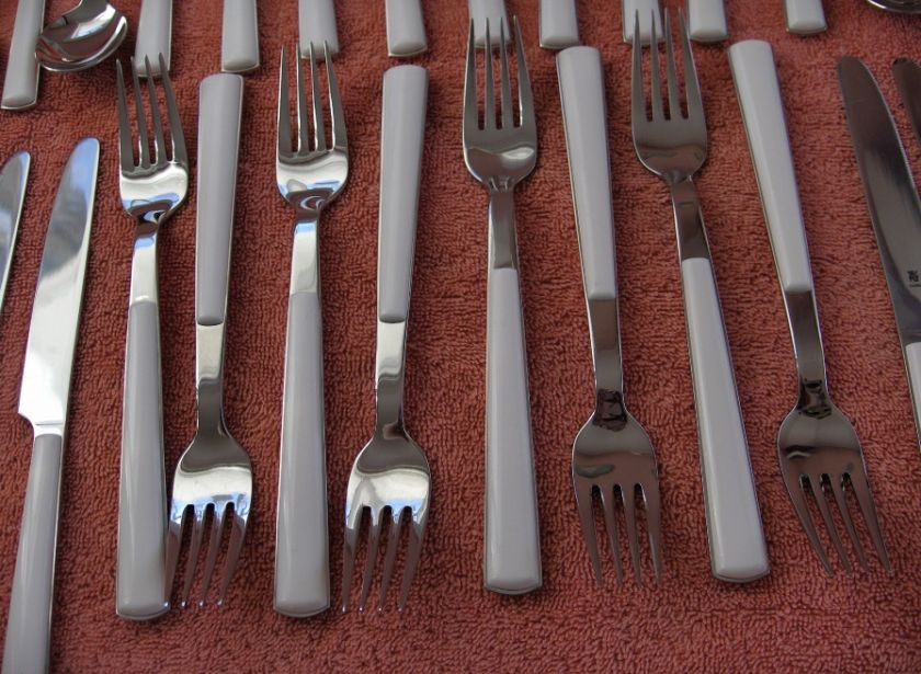 Estate Find 40 Pc Set WMF William Fraser Stainless Flatware White 