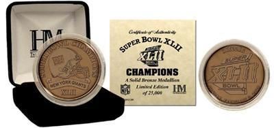 NEW YORK GIANTS SUPER BOWL XLII CHAMPIONS BRONZE COIN  