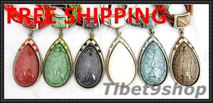 6pcs Wholesale Crystal Stone Pendant BOHO Necklace W119  