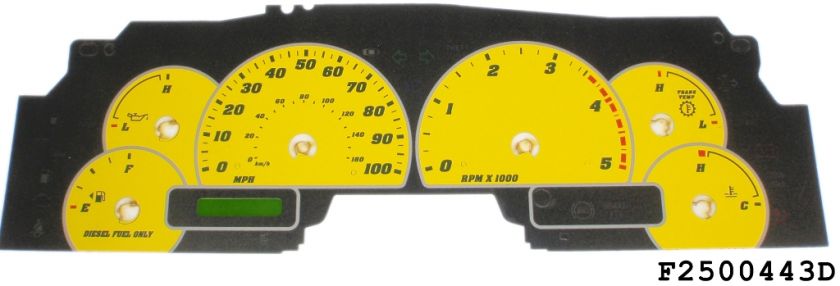 03 04 FORD F250 F350 DIESEL POWERSTROKE GAUGE FACE  