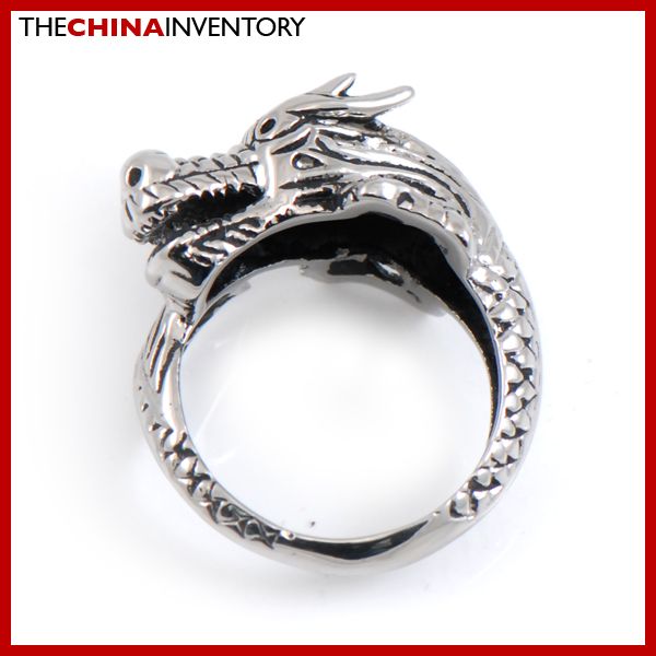 MENS SIZE 8 STAINLESS STEEL 3D DRAGON RING R2704  