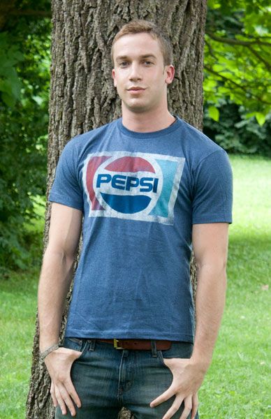 Pepsi Cola Vintage Faded Heather Blue Graphic Tee Shirt  