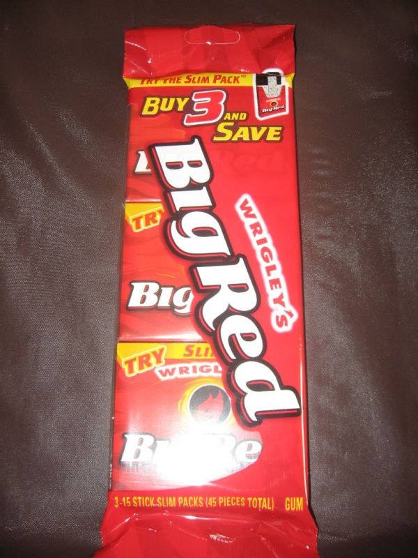 Big Red Gum Wrigleys 3 15 stick packs  