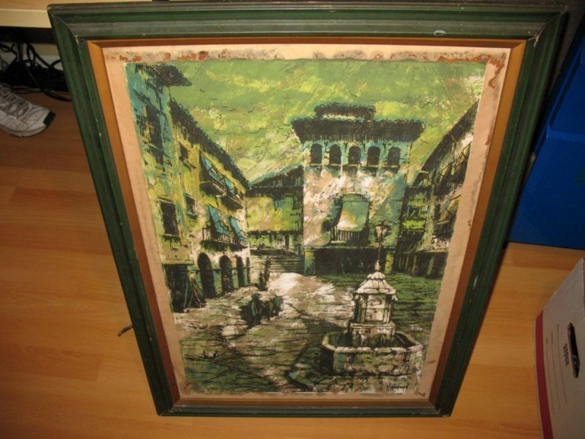 Vintage W. Warren Woodward Painting Serigraph Modernist  