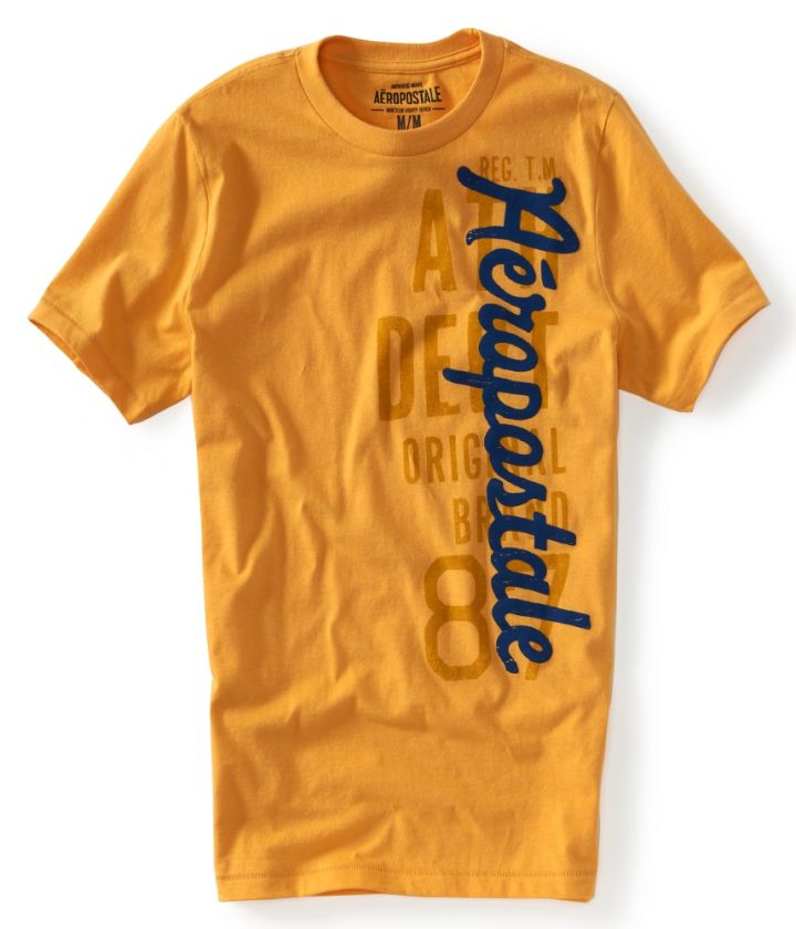 aeropostale mens aero vertical puff graphic t  