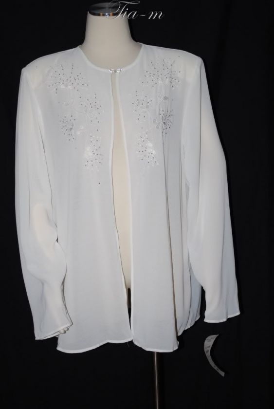 MARIAGE MODE BEADED SHEER DRESS SHIRT WOMAN 18W NWT $69  