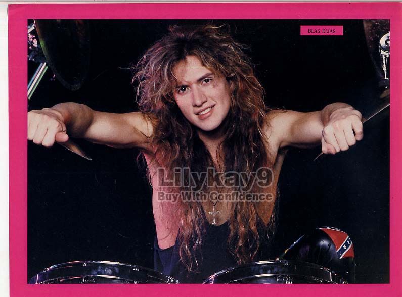 MARK SLAUGHTER MINI POSTER Pin up BLAS ELIAS Drummer LK9  