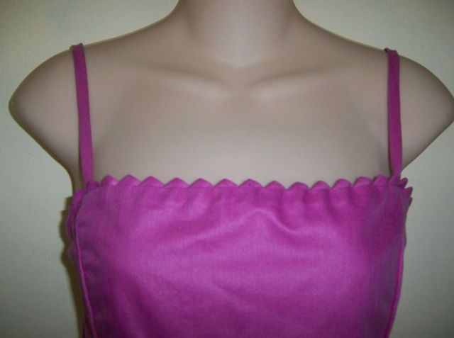 Vintage Purple Pink PinUp Smocked Sun Dress Sundress L  