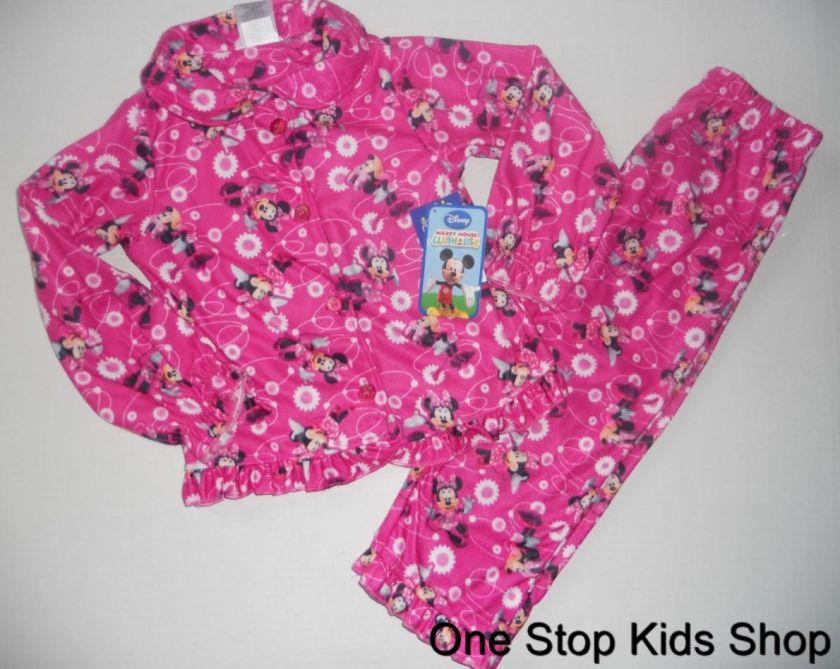   Girls 2T 3T 4T 5T Flannel Pjs Set PAJAMAS Shirt Pants DISNEY  