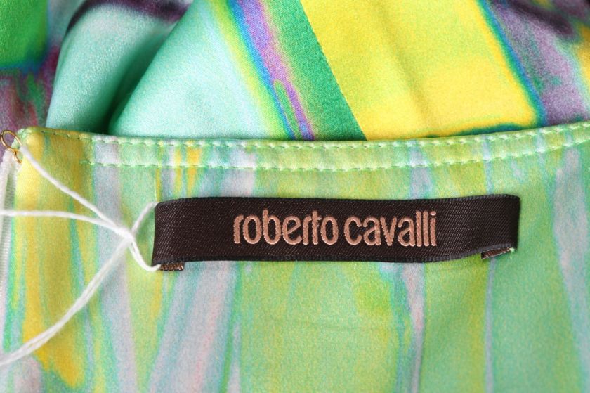 ROBERTO CAVALLI Stretch SILK Bustier Spaghetti Strap Colorful Fitted 