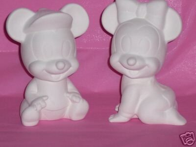 Ready 2 Paint Ceramic Disney Mickey & Minnie from molds  