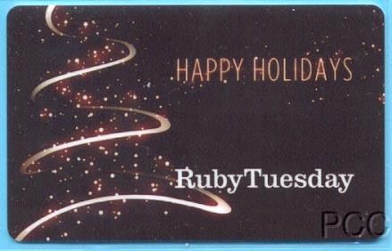 RUBY TUESDAY Happy Holidays 2011 Gift Card  